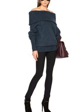 ACNE STUDIOS Daze Mohair Oversized knitted Tunic Sweater XXS Steel Blue grey